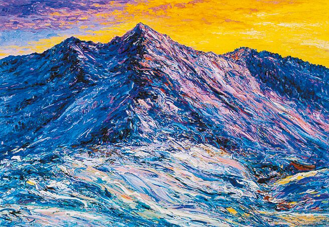 《南湖大山东峰冬阳》，油画，100P，2012年。图／郭少宗提供