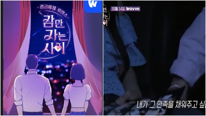 影音平台Wavve推出新戀綜《只是睡覺的關係》，預告片中卻出現撫摸大腿的舉動。（圖／翻攝自《Wavve》官網、YouTube《Wavve》）