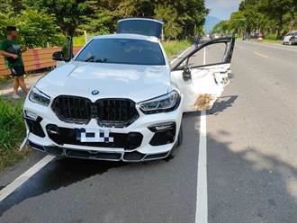 高雄警执勤T字路口追撞BMW 3车全毁5人受伤影片曝光 