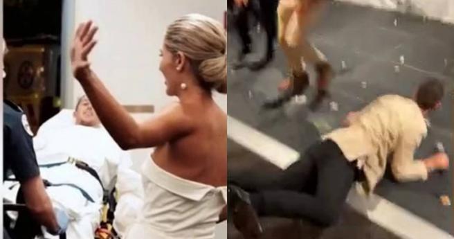 澳洲雪梨一名新郎倌在婚礼现场重摔。（图／翻摄自《每日邮报》）