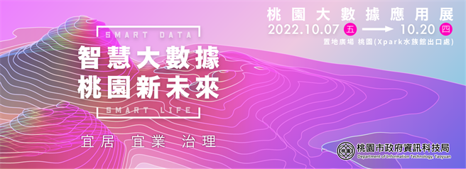 为期14天的2022桃园大数据应用展，7日起至20日在青埔置地广场1楼展出。(资科局提供／蔡依珍桃园传真)
