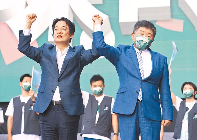 副總統賴清德（左）與民進黨台北市長候選人陳時中（右）。（中時資料照，姚志平攝）