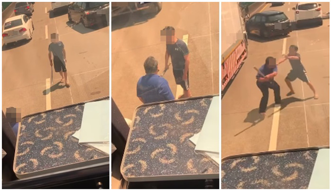 新视角曝光！他国道抄铝棒钉孤支遭运将反K。(翻摄脸书爆废公社公开版)