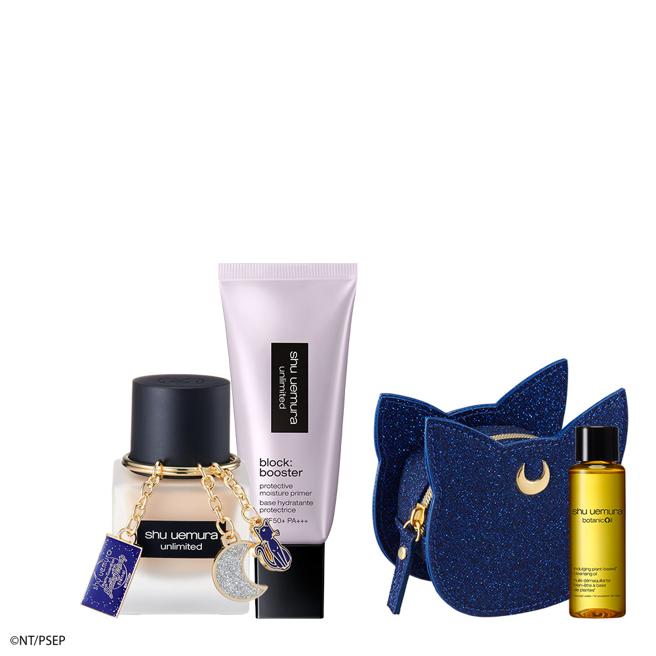 虾皮购物「10.10品牌周年庆」推出植村秀美少女战士限定版轻粉底+妆前乳2件组，优惠价3600元。（虾皮购物提供）