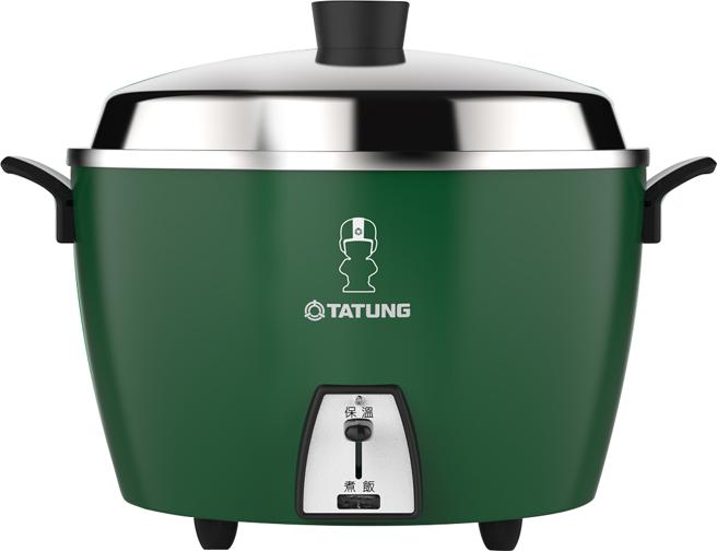 愛買獨家新上市－大同10人份不鏽鋼電鍋墨綠色，2980元。（愛買提供）