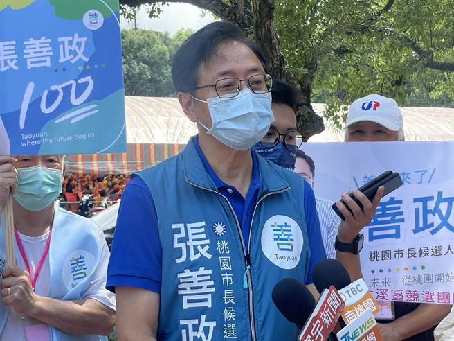 遭批看不到桃园的好，张善政说，只是希望郑运鹏争气一点。(吕筱蝉摄)