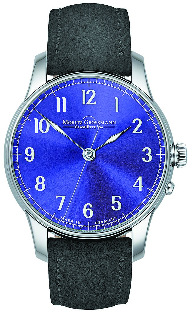 Moritz Grossmann的Zentralsekunde腕表，大三针格局简洁俐落。（Moritz Grossmann提供）
