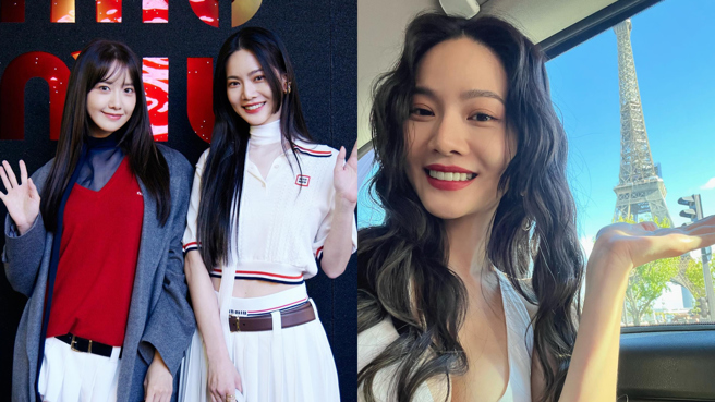 曾之乔近日前往法国参加巴黎时装周，竟巧遇韩星润娥。（图／FB@曾之乔）