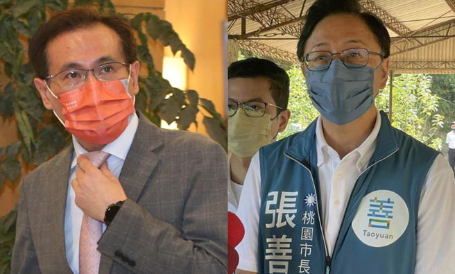 张善政(右)、郑运鹏(左)在桃园市长选战形成两强对峙局面。（资料照合成）