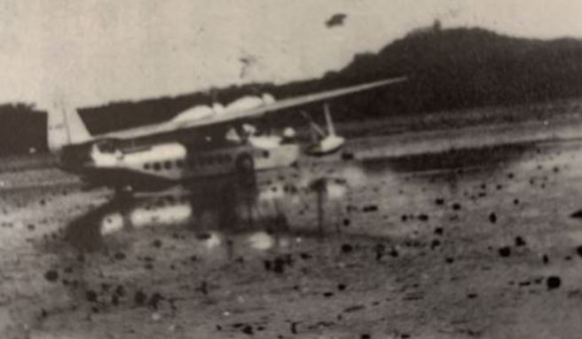 蒋介石从南京飞往鄱阳湖所乘坐的水上飞机。（图：张毓中「沧海拾笔」回忆录；朱力扬提供）