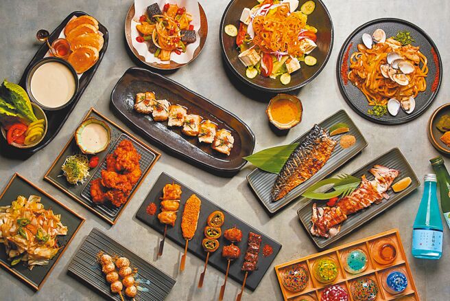 Global Mall板桥车站店引进创意日式料理居酒屋「一号基地」，推出融合系日式创意料理，现享开幕优惠、31日前两人同行即可玩幸运优惠转盘，最高可享全单8折优惠。（Global Mall提供）