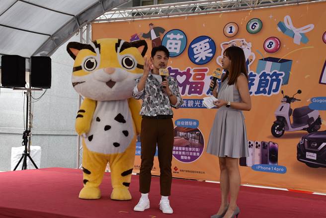 苗栗2022幸福旅游节7日上午正式启动，活动代言人阿KEN现身说法苗栗旅游体验。（谢明俊摄）