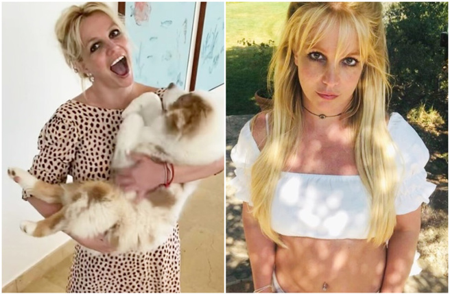 小甜甜布兰妮遭父亲杰米长达13年的监护令，终于重获自由之身。(britneyspears ig)