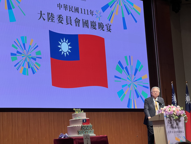 简廷在代表台商于陆委会国庆晚宴致词。（摄影/王雅芬）