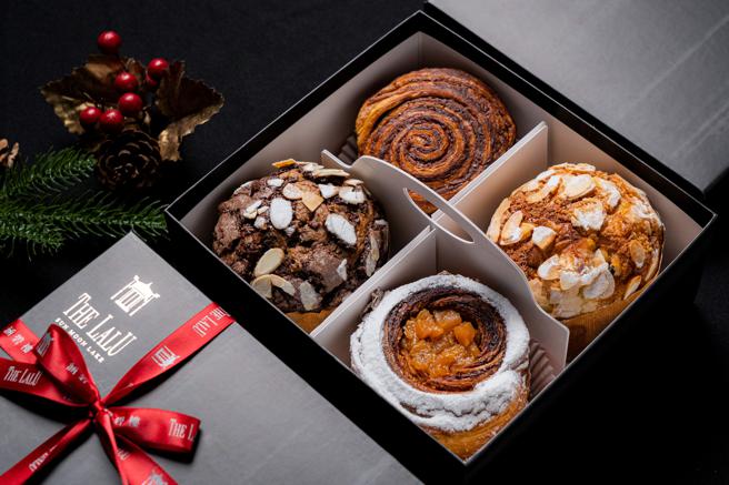 「涵碧圣诞麵包礼盒」收藏4款经典及创意兼具的麵包。（涵碧楼提供）