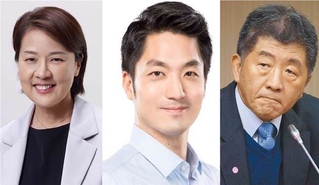 台北市長候選人，國民黨蔣萬安（中）、無黨籍黃珊珊（左）、民進黨陳時中（右）。（資料照片合成）