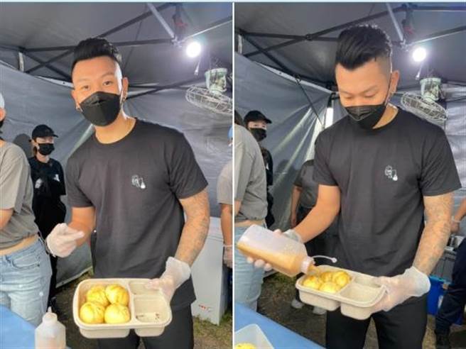 瘦子卖生煎包。（读者提供）