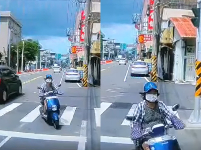 吊车业者将吊车停在路边准备施工，遭到1名妇人从后方跨越双黄线逆向衝撞，妇人求偿13万，但事故鑑定指出业者无肇事因素。（翻摄自脸书「爆料公社」）