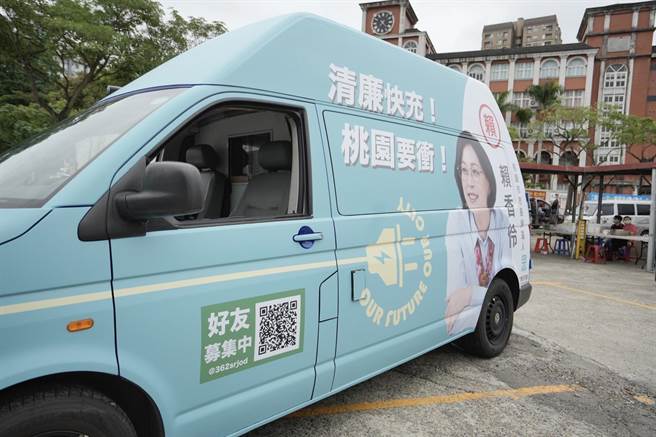 民眾党桃园市长参选人赖香伶竞选行动办公室「桃园快衝车」清廉号今下午启动。（赖香伶竞选办公室提供）