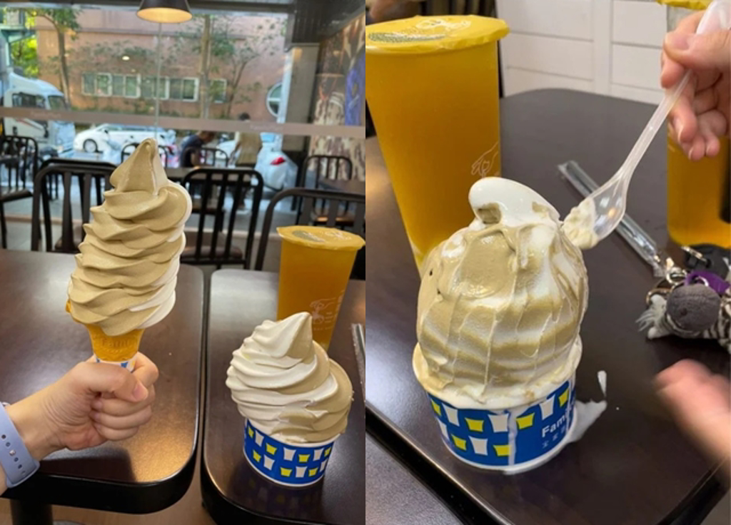 Fw: [新聞] 她超商買到「巨型霜淇淋」溢出杯緣 隔壁