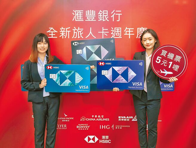 迎接报復性旅游潮，滙丰银行旅人卡不只卡面换新，还加码买机票笔笔5元1哩，点燃信用卡促刷战火。（滙丰提供）