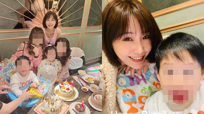 余筱萍超有爱帮余苑绮的一双儿女庆生。(图/余筱萍 FB)