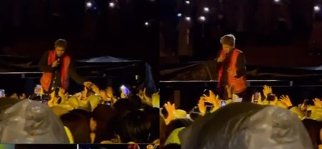 推特流传的影片中，可见Crush原本在击掌，却突然抬高手拒绝。（图／翻摄自推特）