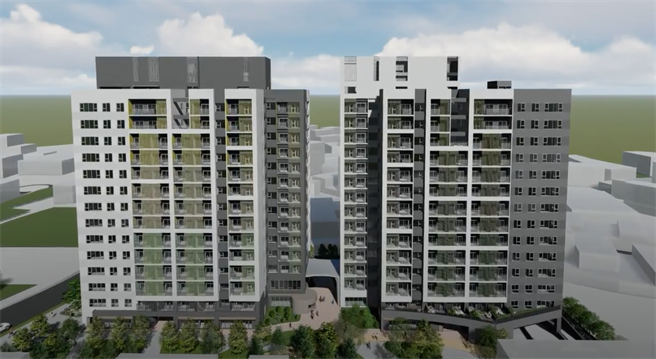 新北市莺歌区尖山埔路二段「莺陶安居」社宅今举行动工典礼，预计2025年完工，可容纳380户。（国家住都中心提供）