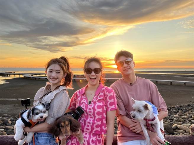 晏柔中（左起）、Sandy、江宏杰。（TVBS提供）