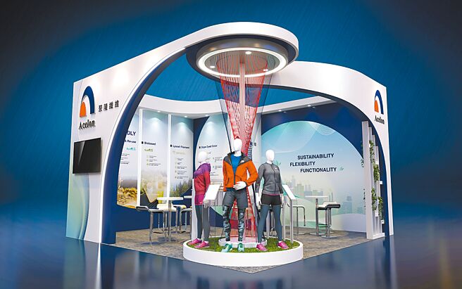 聚隆纤维以「可持续性、灵活性及功能性」紧扣全球纺织发展主轴，于2022台北纺织展南港展览馆N501摊位亮点展出。图／聚隆纤维提供