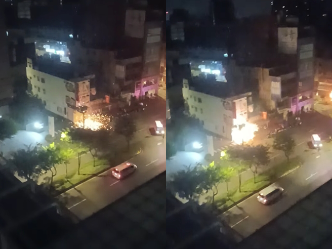 桃園龜山疑電桶爆炸燒進民宅釀1死，民眾驚恐：像炸彈爆炸。（翻攝自臉書林口大家庭LinKou-Family）