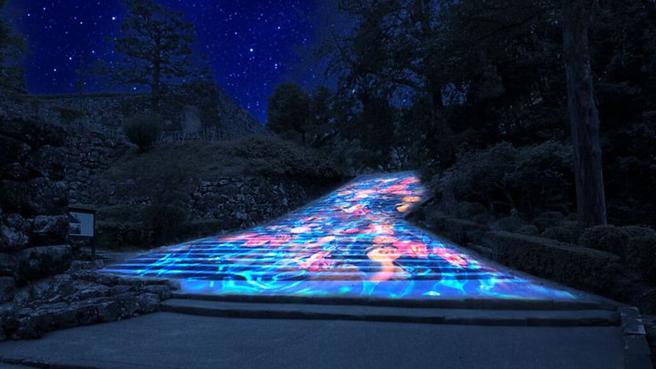 ▲高知城冬季上演光影花卉艺术飨宴。　图：高知县国际观光课／提供