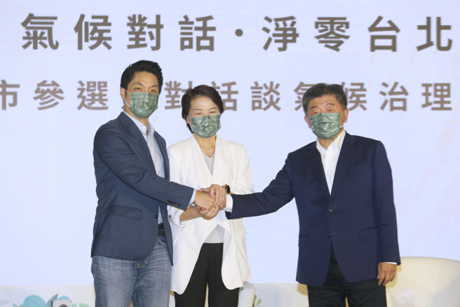 台北市长候选人三脚督竞争：国民党蒋万安(左起)、无党籍黄珊珊、民进党陈时中。（资料照／杜宜谙摄）