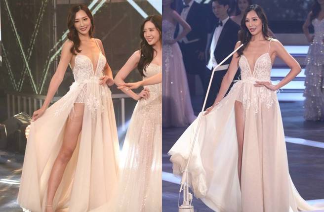 梁允瑜不慎露出胸贴。(图／翻摄自东网)