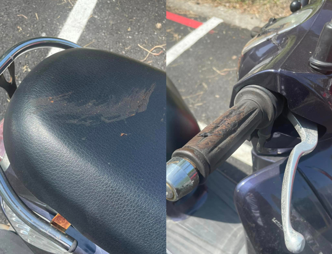 高雄左营区日前出现一名「抹屎怪客」，将大便涂抹在路旁汽机车上，气得车主PO网控诉。(戴志扬翻摄)