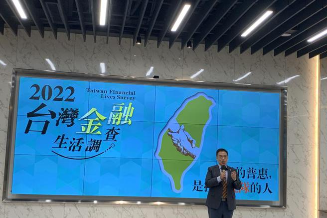 （台湾金融研训院长黄崇哲14日主持《2022年台湾金融生活调查》报告的公布。图／陈碧芬）