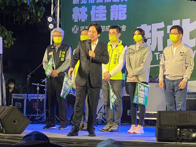 副總統賴清德今晚到新北市汐止區幫林佳龍助選。（王揚傑攝）