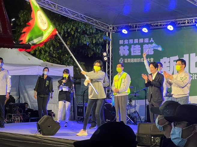 副總統賴清德今晚到新北市汐止區幫林佳龍助選。（王揚傑攝）