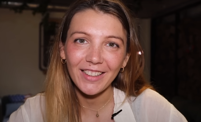 来自波兰的正妹表示，5年前再次来台，她对台湾人的素食自助餐相当怀念。（图／翻摄自不要闹工作室YouTube）