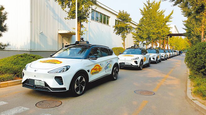 百度研发的自动驾驶电动车。（蓝孝威摄）