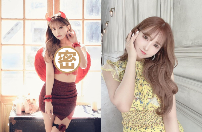 三上悠亚晒出火辣万圣节小恶魔造型。（图／三上悠亚Instagram）