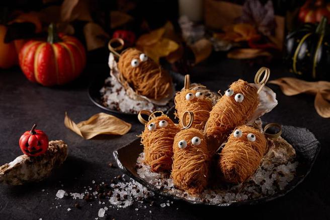 （王品「享鴨」搶西洋鬼節商機，熱銷功夫菜亦玩變裝搞怪上桌。圖／享鴨）