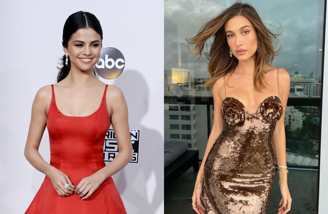 赛琳娜（左）和海莉（右）因为是小贾斯汀的前后任女友，因此被外界揣测不合。（图／海莉Instagram、达志影像）