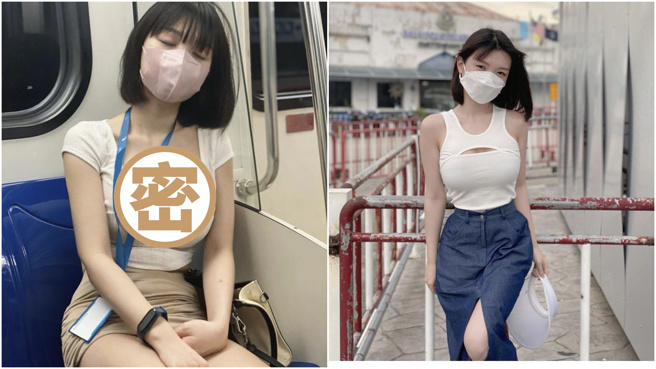 一名正妹在捷运上睡着，超凶视角被拍下来。(图/玮儿 IG)