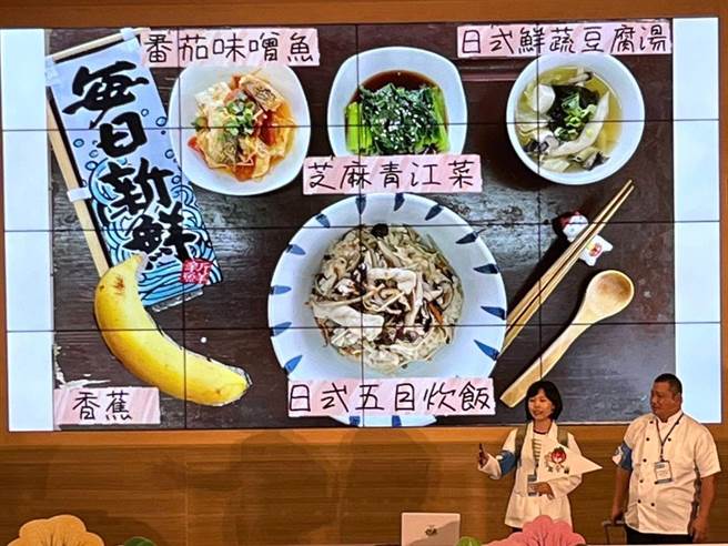 台湾学校午餐大赛以「餐盘上的旅行家」为主题，台中市台中国小拿下食育教学卓越奖。（台中市教育局提供／陈淑娥台中传真）