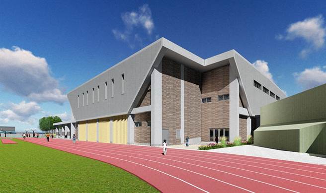 大甲国中活动中心暨手球馆工程动土典礼，由市长卢秀燕与各界一起挥动金铲。(陈世宗摄)