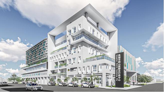 新址基地辟建冈山区综合行政中心，进驻区公所、户政事务所、地政事务所、消防分队等。(高雄市都发局提供)