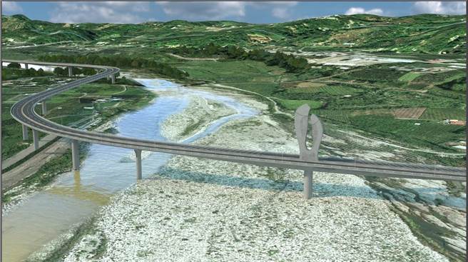 台中东丰快速道路歷经5次流标，终于顺利发包，近日内将復工。(中市府提供)