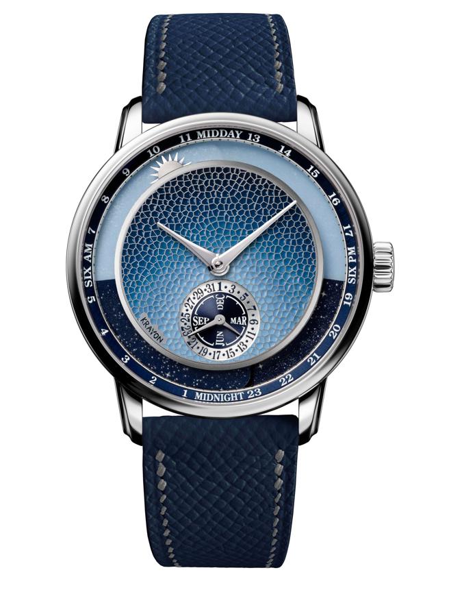 瑞博品代理獨立製表Krayon「Anywhere Metiers d’Art Azur」手繪琺瑯表，要價近500萬元，在台售出。（瑞博品提供）