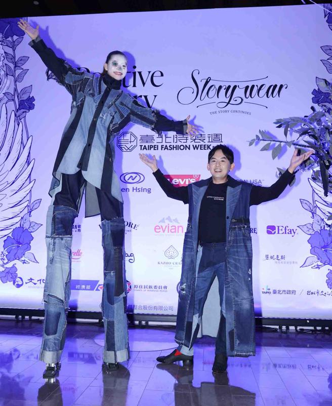 黄子佼力挺台湾设计师品牌Story Wear ， 现身2023春夏大秀。（罗永铭摄）